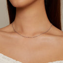 925 Sterling Silver Necklace with Platinum Plating, 395+55mm Length, 3.0mm Width for Women-7