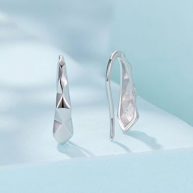 925 Sterling Silver White Gold Plated Earrings - 0
