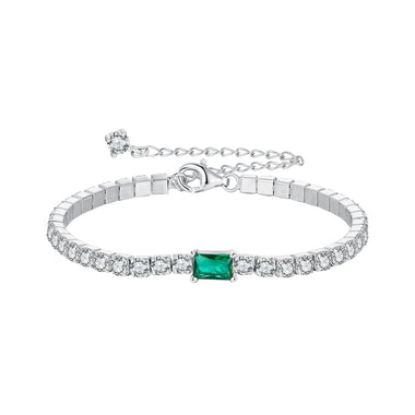 925 Sterling Silver 145+65mm Pavé Setting CZ Bracelet - 0