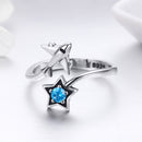 S925 Sterling Silver Star and Airplane Ring Set for Women-4