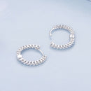 925 Sterling Silver Earrings Size 14*1.5mm Plated Platinum for Women-5