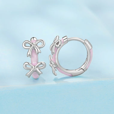 925 Sterling Silver Enamel White Gold Plated Earrings for Women - 0