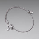 925 Sterling Silver Adjustable Chain Bracelet with White Gold Plating and CZ for Women-3