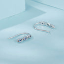 925 Sterling Silver CZ Pavé Earrings 13*2mm for Women-5