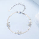 925 Sterling Silver Plated White Gold Adjustable Bracelet for Women-3