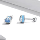 925 Sterling Silver Earrings with Pavé Setting and Enamel for Women-5