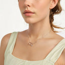 925 Sterling Silver White Gold Plated 40+5cm Necklace with Pavé CZ for Women-5