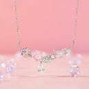 925 Sterling Silver Necklace with CZ & Resin Pendant, 18x39mm, Plated with White Gold-5