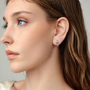 925 Sterling Silver Earrings with White Gold Plating and CZ-7