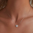 925 Sterling Silver Necklace with Pavé Setting CZ - Length 400+50mm - Women-6