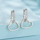 925 Sterling Silver Earrings with Love Pendant for Women-3