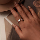 925 Sterling Silver Ring with Pavé Setting and White Shell-9