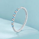 925 Sterling Silver White Gold Plated Turquoise Ring Size 6.0 for Women-3