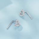 925 Sterling Silver Earrings with Pavé Setting and CZ - Size 10mm x 6mm-5