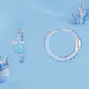 925 Sterling Silver Enamel CZ Earrings 14x6mm for Women-3