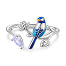 925 Silver Enamel & Paved CZ Ring for Unisex-3