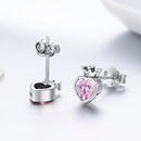 925 Sterling Silver Oxidized Pavé Setting CZ Earrings-4