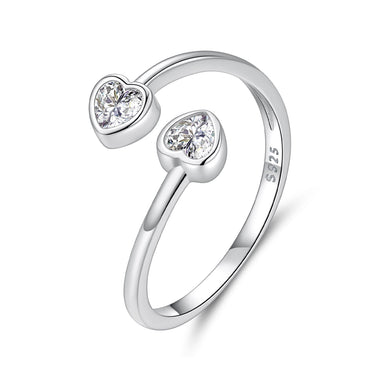 925 Sterling Silver Heart Shaped 0.17cm CZ Ring for Women