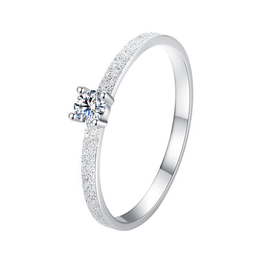 925 Sterling Silver & Moissanite Size 6 Ring with 0.1ct Moissanite