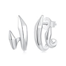 925 Sterling Silver Oxidized Silver Earrings Size 1.3*0.7cm-1