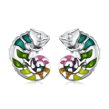 S925 Sterling Silver Enamel Earrings for Women