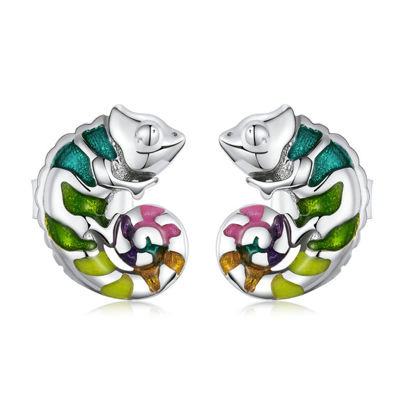 S925 Sterling Silver Enamel Earrings for Women