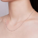 925 Sterling Silver Plated Platinum 45cm Necklace for Women-7