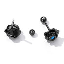 925 Sterling Silver Earrings with Turquoise and Black Gold Finish-4