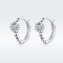 925 Sterling Silver Earrings with Pavé Setting CZ - 1cm for Women-4