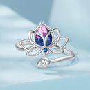 925 Sterling Silver Pavé Setting CZ & Synthetic Tourmaline Ring for Women-6