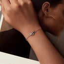 925 Sterling Silver Bracelet with Pave Setting CZ and White Gold Plating-7