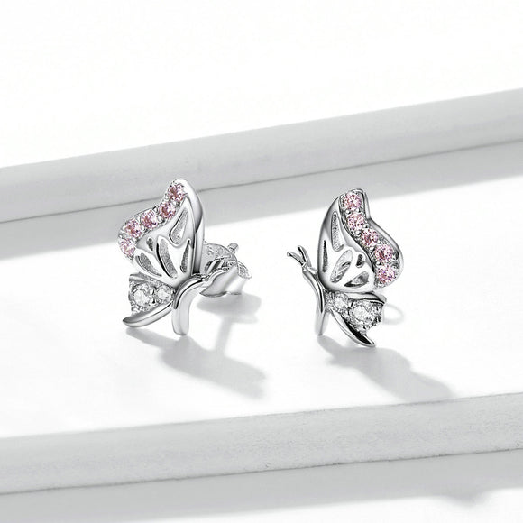 925 Sterling Silver Earrings with CZ in Pavé Setting