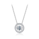 925 Sterling Silver Moissanite Pendant Necklace for Women - 40+5cm, White Gold Plated, Elegant Jewelry-1