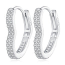 925 Sterling Silver Earrings with Cubic Zirconia in Platinum Finish-2