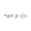 925 Sterling Silver Moissanite 0.01 Carat Earrings Size 4*9mm for Women-2