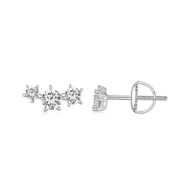 925 Sterling Silver Moissanite 0.01 Carat Earrings Size 4*9mm for Women - 0