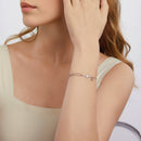 925 Sterling Silver & White Gold Plated Pave Setting CZ Bracelet 15+6cm-6