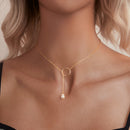 925 Sterling Silver Necklace with Gold Plated Freshwater Pearl - 60cm Length-4