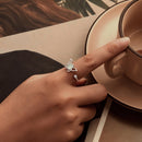 925 Sterling Silver & Natural Jade Pavé Setting Ring for Women-8