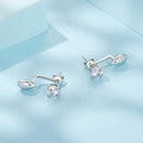 925 Sterling Silver Plated White Gold Earrings with Pavé Setting CZ-4