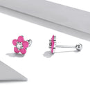 S925 Sterling Silver CZ Pavé Enamel Oxidized Earrings-2