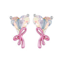 925 Sterling Silver Enamel Earrings with Transparent Glass for Women-1