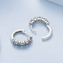925 Sterling Silver Earrings with Pavé Setting CZ in Oxidized Finish for Women-5