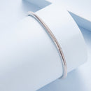 925 Sterling Silver Plated White Gold Bracelet - Adjustable 17+5cm-2