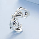 925 Sterling Silver Oxidized Silver 0.2-1.3 cm Adjustable Ring-2