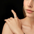 925 Sterling Silver Pavé Moissanite Ring with CZ - Size 6-4