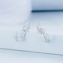 S925 Sterling Silver Rose Gold Plated Zircon Earrings-3