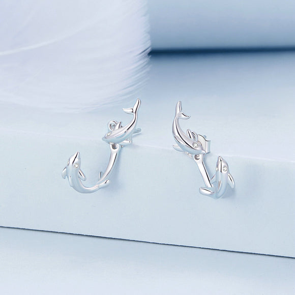 S925 Sterling Silver Rose Gold Plated Zircon Earrings