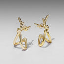 925 Sterling Silver Earrings for Women - Size 2.0*0.8 cm - Plated White Gold-4