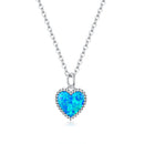 925 Sterling Silver Plated Translucent Opal Necklace 45cm for Women-1